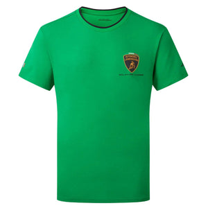 Automobili Lamborghini Squadra Corse Travel T-Shirt Green  | Front And Back Logo