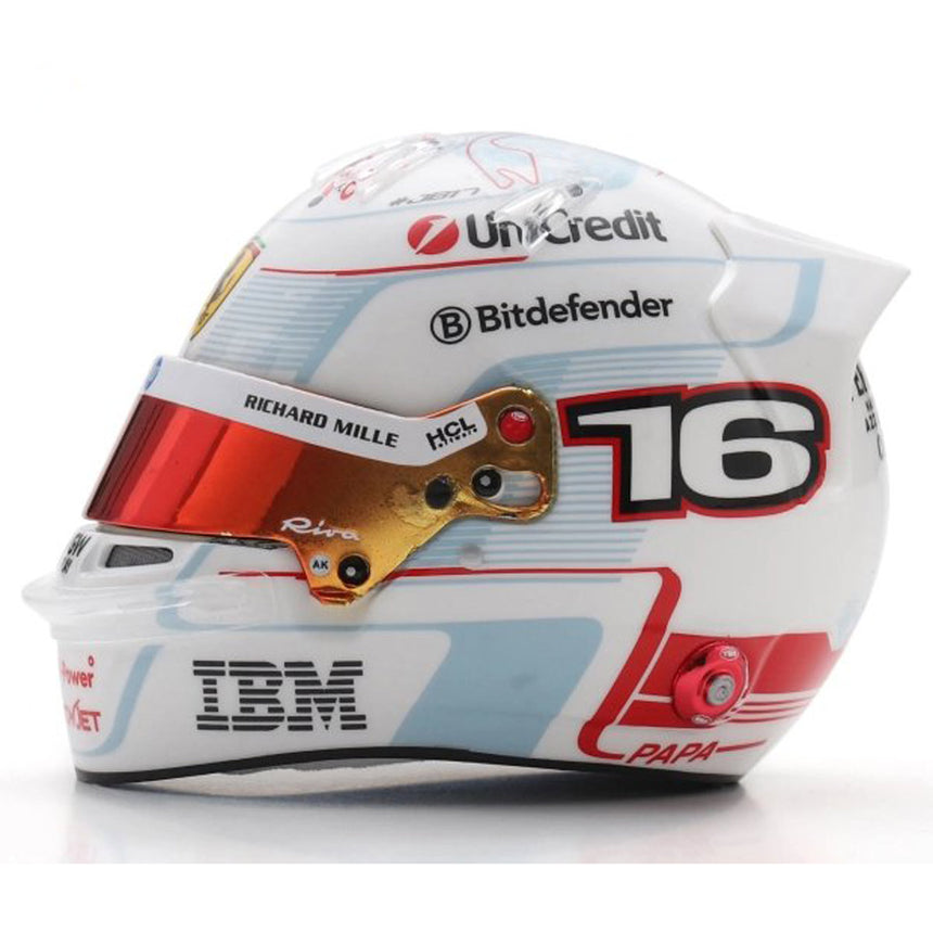 Looksmart 1:5 Scale Ferrari F1 Team #16 Charles Leclerc 2025 Monaco GP Mini Helmet
