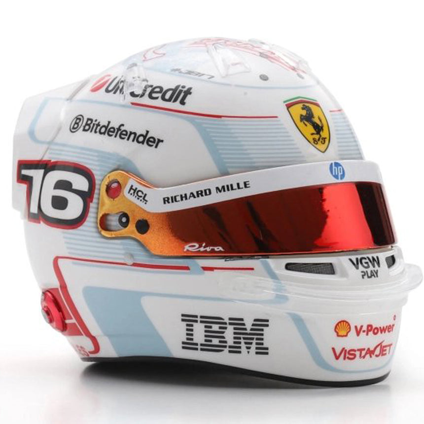 Looksmart 1:5 Scale Ferrari F1 Team #16 Charles Leclerc 2025 Monaco GP Mini Helmet