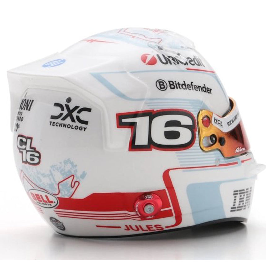Looksmart 1:5 Scale Ferrari F1 Team #16 Charles Leclerc 2025 Monaco GP Mini Helmet