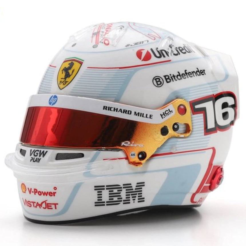 Looksmart 1:5 Scale Ferrari F1 Team #16 Charles Leclerc 2025 Monaco GP Mini Helmet