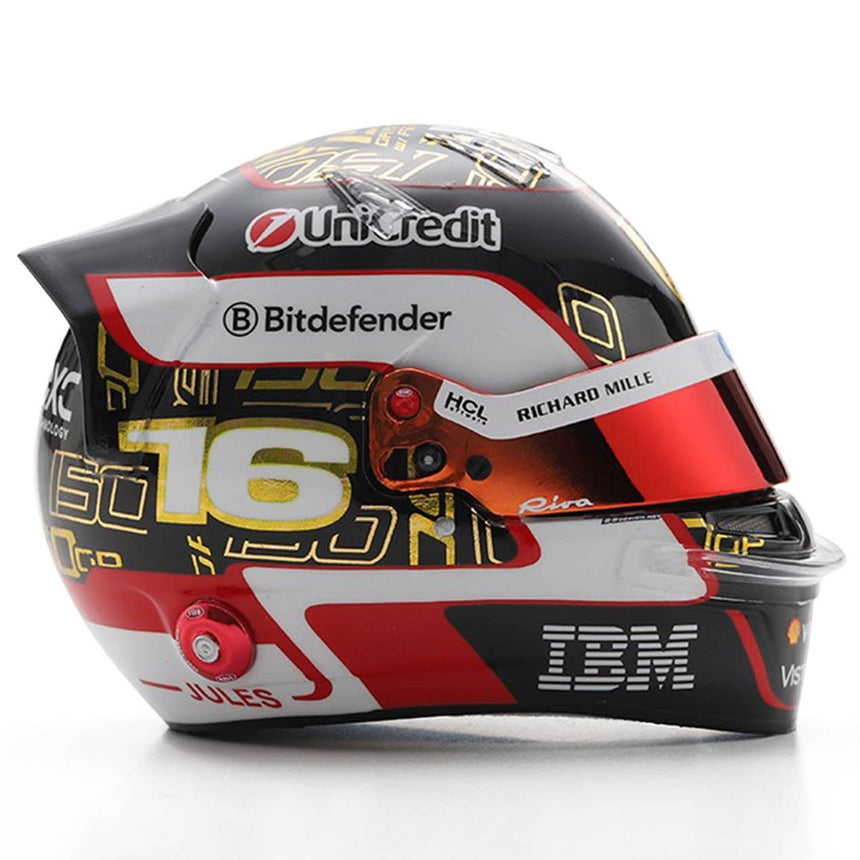 Looksmart 1:5 Scale Ferrari F1 Team #16 Charles Leclerc 2025 Abu Dhabi GP Mini Helmet