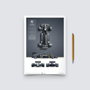 Team Lotus Type 97T 1985 Blueprint Lotus Poster Ayrton Senna, Elio de Angelis