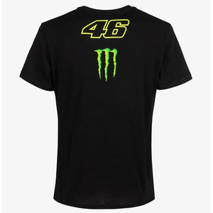 Valentino Rossi VR46 Moto GP Black Front and Back Monster Dual Print Tee Shirt