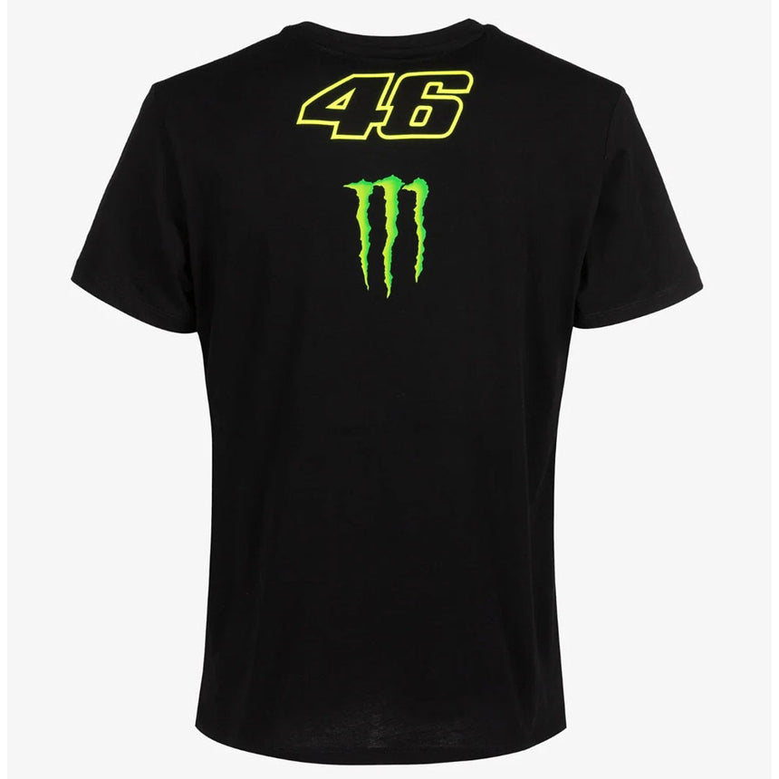 Valentino Rossi VR46 Moto GP Black Front and Back Monster Dual Print Tee Shirt