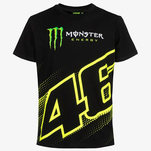 Valentino Rossi VR46 Moto GP Black Front and Back Monster Dual Print Tee Shirt