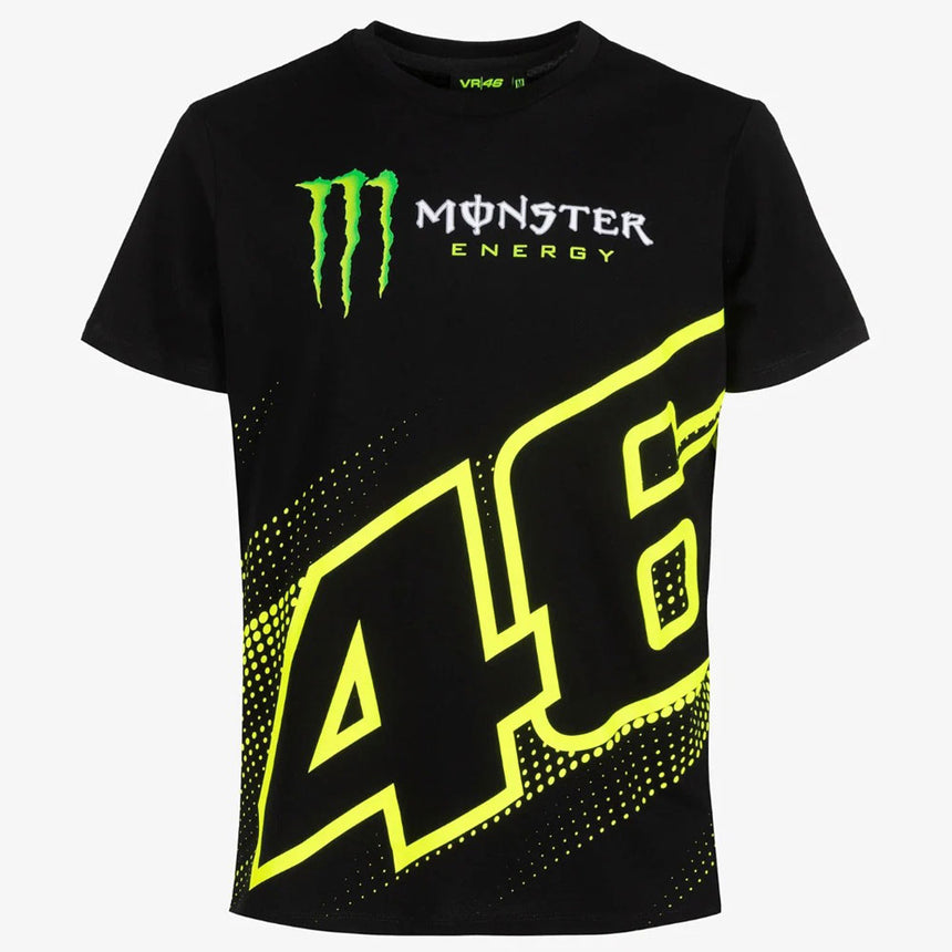 Valentino Rossi VR46 Moto GP Black Front and Back Monster Dual Print Tee Shirt