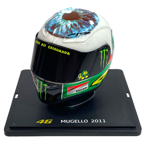 Valentino Rossi VR46 Replica 1:5 Scale Mini Helmet Mugello 2011
