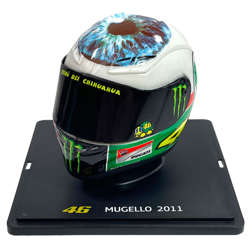 Valentino Rossi VR46 Replica 1:5 Scale Mini Helmet Mugello 2011