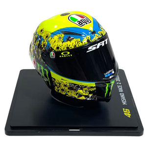 Valentino Rossi VR46 Replica 1:5 Scale Mini Helmet Misano Race 2 2021