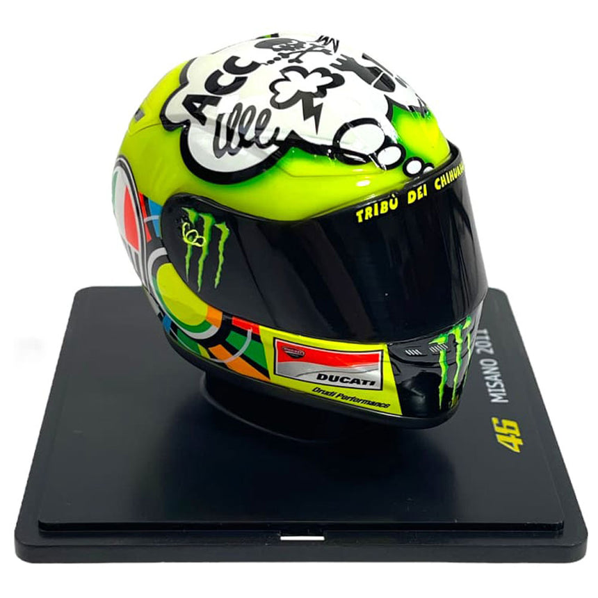 Valentino Rossi VR46 Replica 1:5 Scale Mini Herlmet Misano 2011