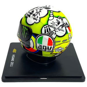 Valentino Rossi VR46 Replica 1:5 Scale Mini Herlmet Misano 2011