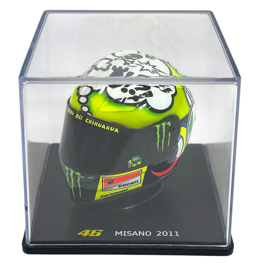 Valentino Rossi VR46 Replica 1:5 Scale Mini Herlmet Misano 2011