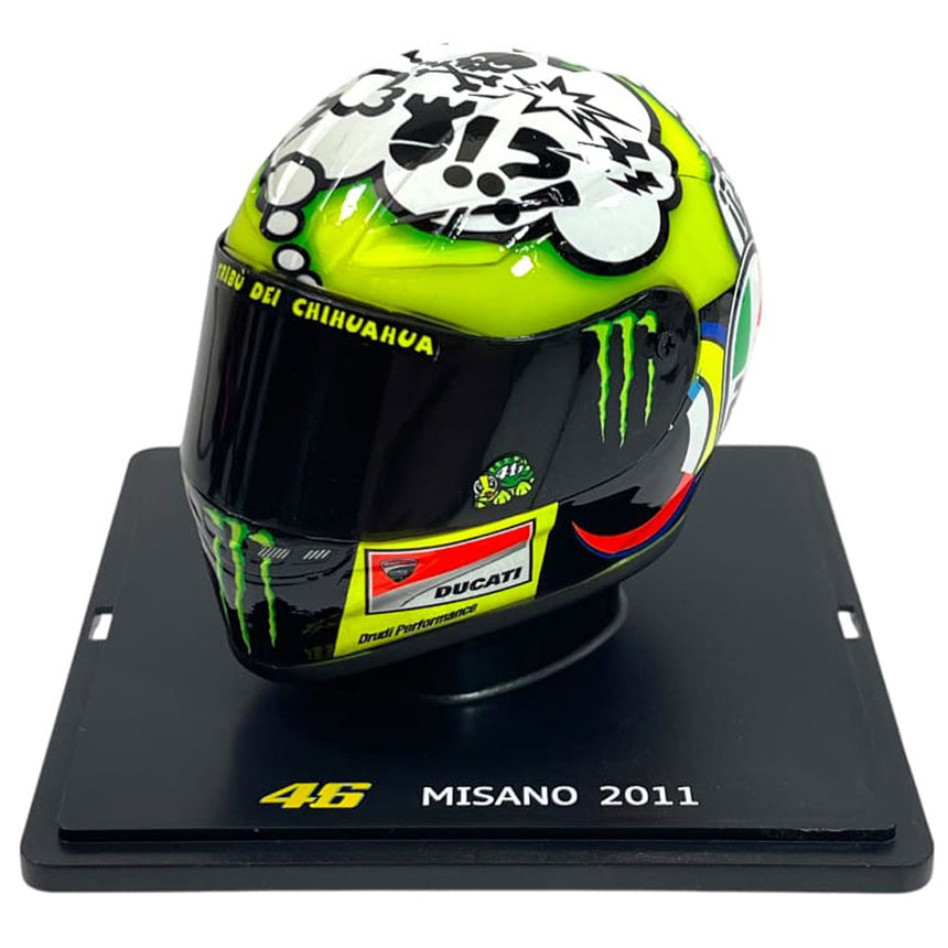 Valentino Rossi VR46 Replica 1:5 Scale Mini Herlmet Misano 2011