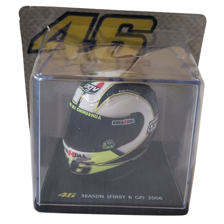Valentino Rossi VR46 Replica 1:5 Scale Mini Helmet Season (First 6 GP) 2006