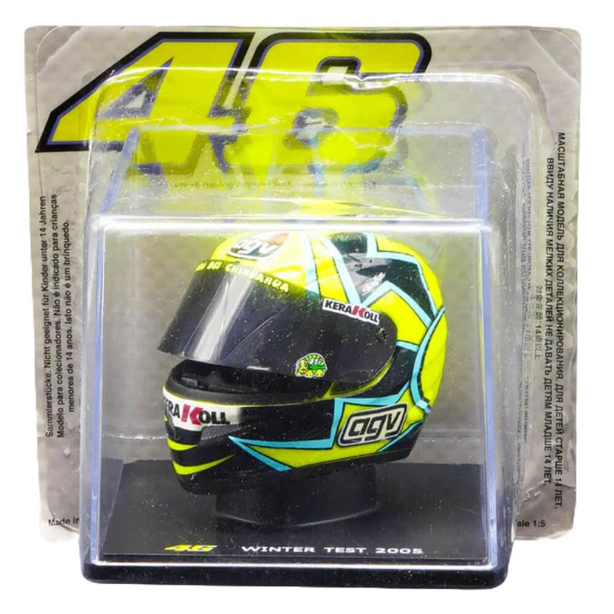 Valentino Rossi VR46 Replica 1:5 Scale Mini Helmet Winter Test 2005