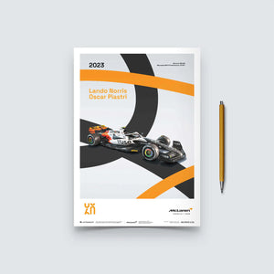 McLaren Racing MCL60 2023 60th Anniversary McLaren Poster Lando Norris, Oscar Piastri