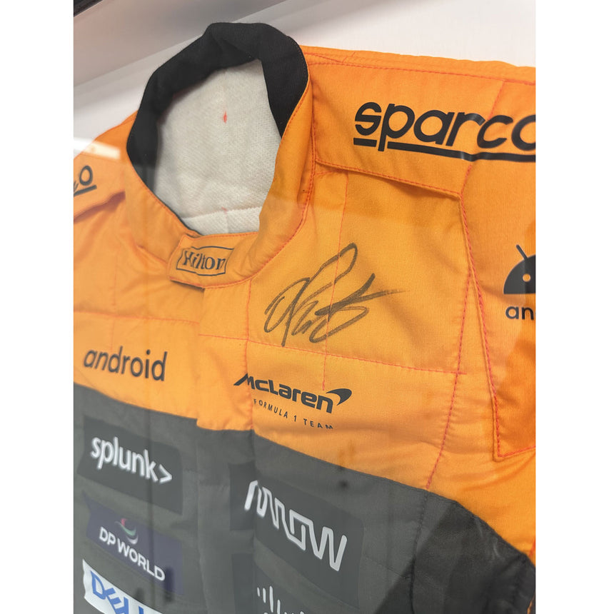 Oscar Piastri Signed Official McLaren 2023 Replica Race Suit In Display Frame