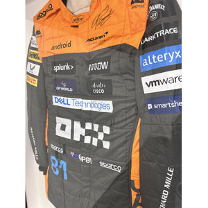 Oscar Piastri Signed Official McLaren 2023 Replica Race Suit In Display Frame