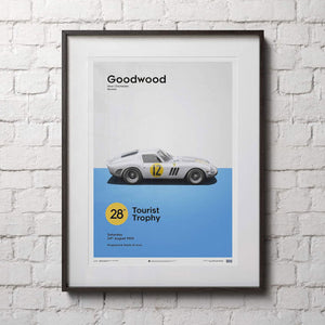 Ferrari 250 GTO - White - Goodwood TT - 1963 Print Poster
