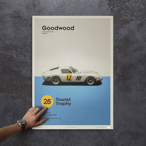 Ferrari 250 GTO - White - Goodwood TT - 1963 Print Poster