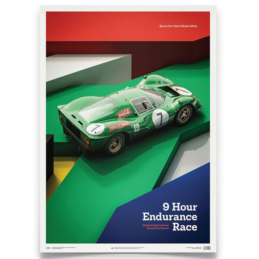 Ferrari 412P Green Kyalami 9 Hour 1967 Print Poster