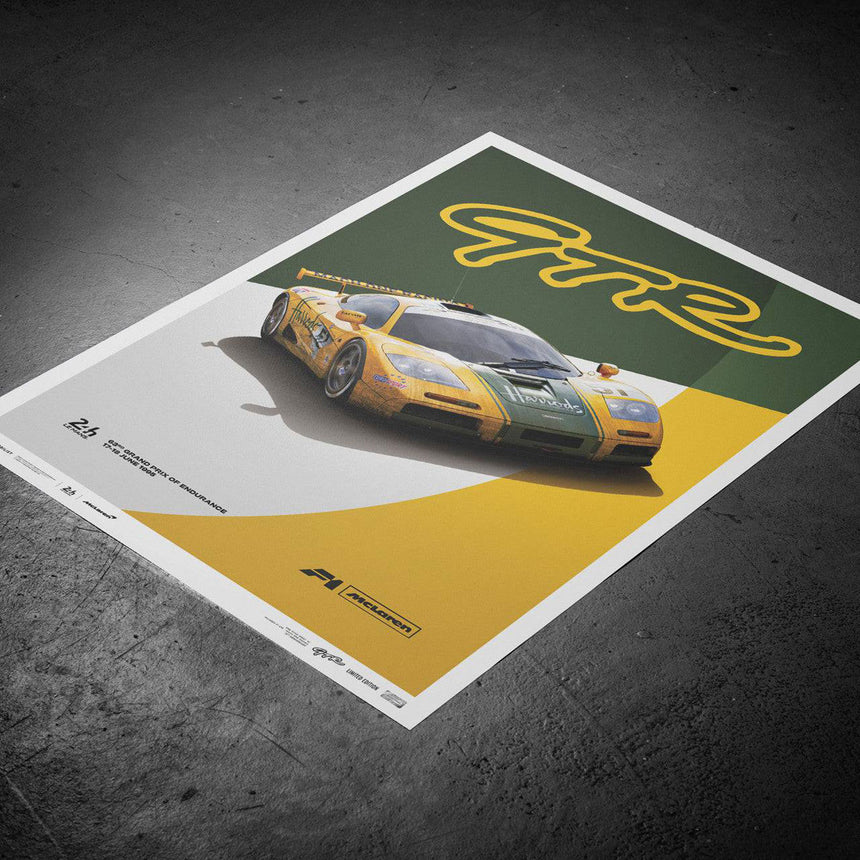 McLaren F1 GTR 1995 Mach One Racing McLaren Poster Andy Wallace, Derek Bell, Justin Bell