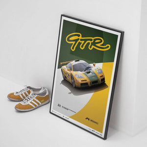 McLaren F1 GTR 1995 Mach One Racing McLaren Poster Andy Wallace, Derek Bell, Justin Bell
