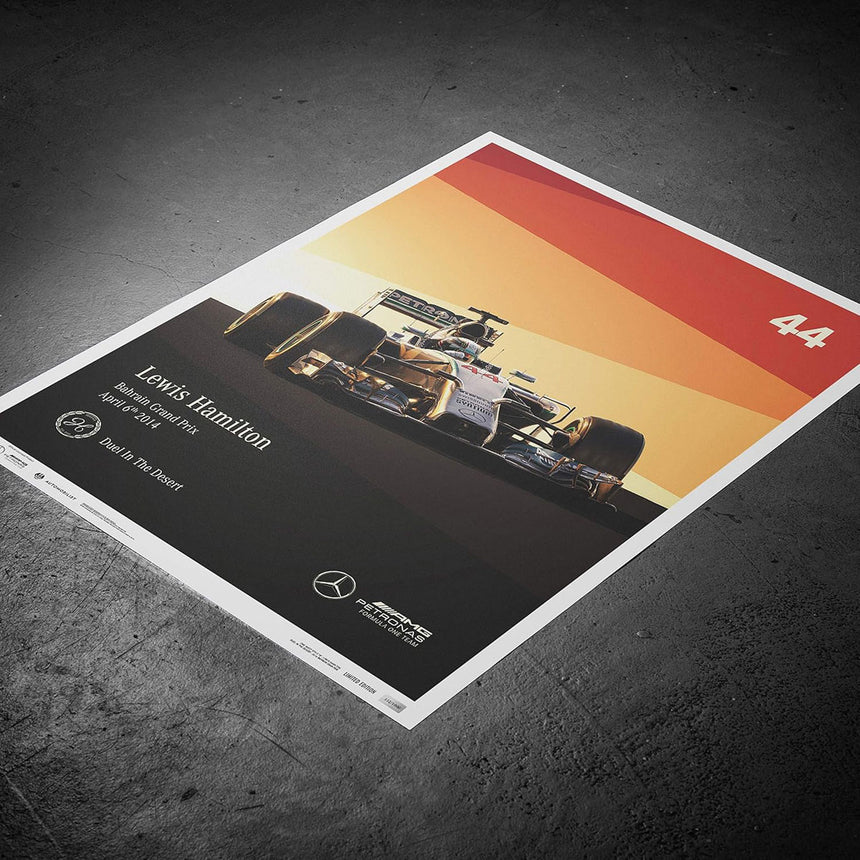 Mercedes-AMG Petronas Motosport Lewis Hamilton Grand Prix 2014 Print Poster