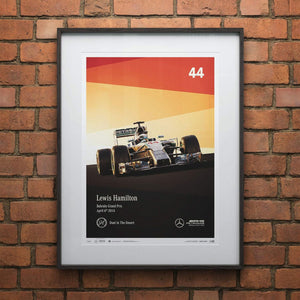 Mercedes-AMG Petronas Motosport Lewis Hamilton Grand Prix 2014 Print Poster