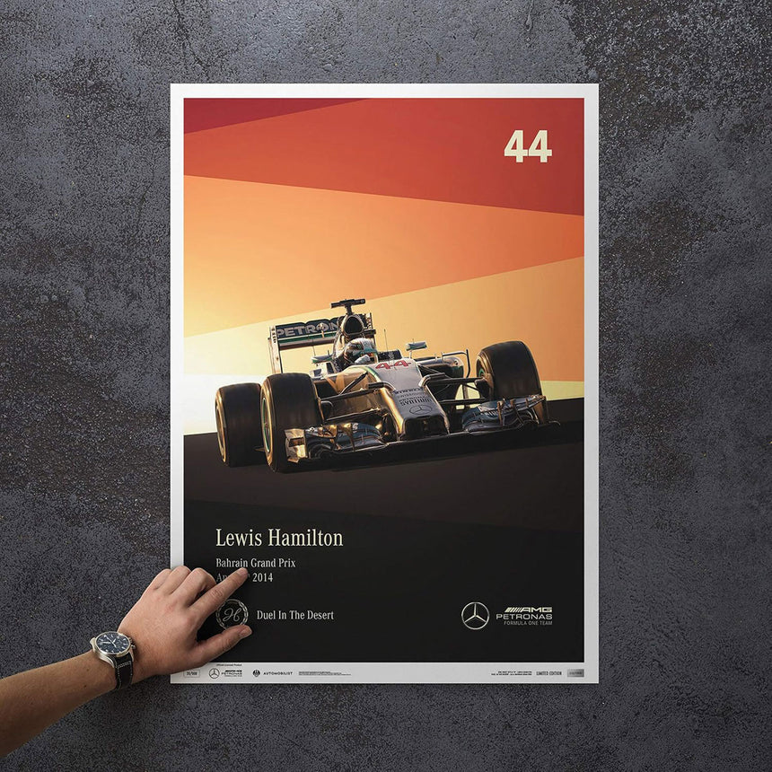 Mercedes-AMG Petronas Motosport Lewis Hamilton Grand Prix 2014 Print Poster