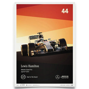 Mercedes-AMG Petronas Motosport Lewis Hamilton Grand Prix 2014 Print Poster