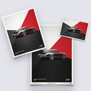 Porsche 911 RS 1973 Black Print Poster