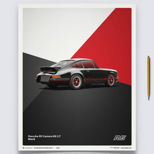 Porsche 911 RS 1973 Black Print Poster