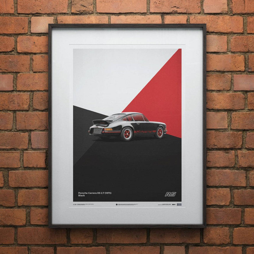 Porsche 911 RS 1973 Black Print Poster