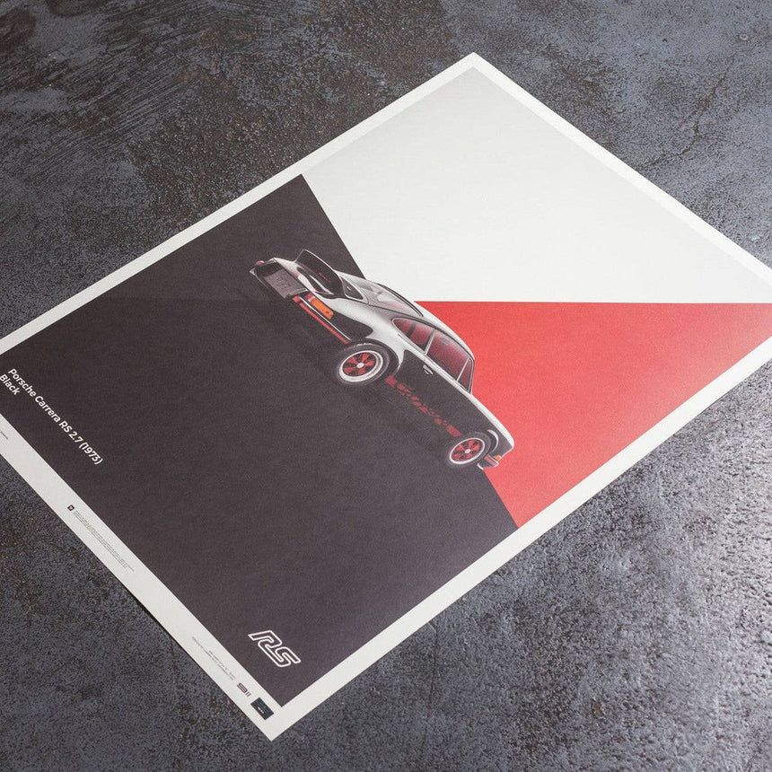 Porsche 911 RS 1973 Black Print Poster