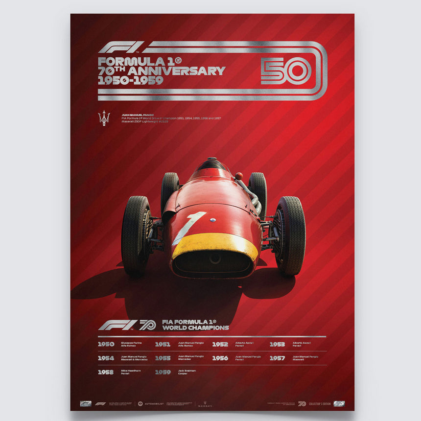 Formula 1 Decades Maserati 1950s Collectors Edition Print Poster