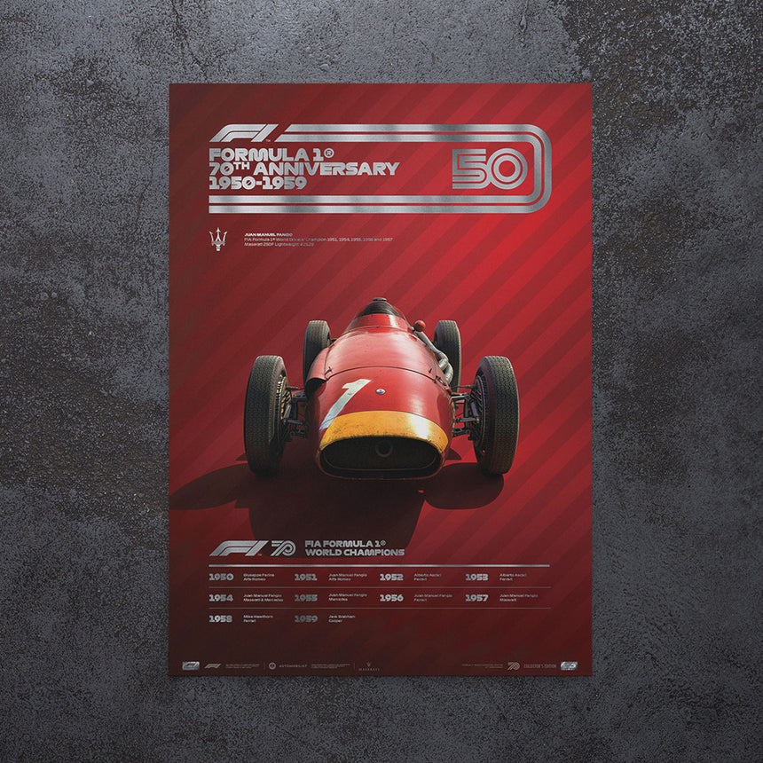 Formula 1 Decades Maserati 1950s Collectors Edition Print Poster