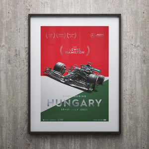 Mercedes-AMG Petronas F1 Team Hungary 2020 Lewis Hamilton Print Poster