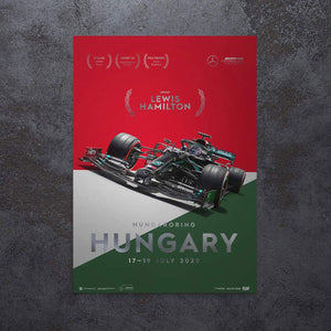 Mercedes-AMG Petronas F1 Team Hungary 2020 Lewis Hamilton Print Poster