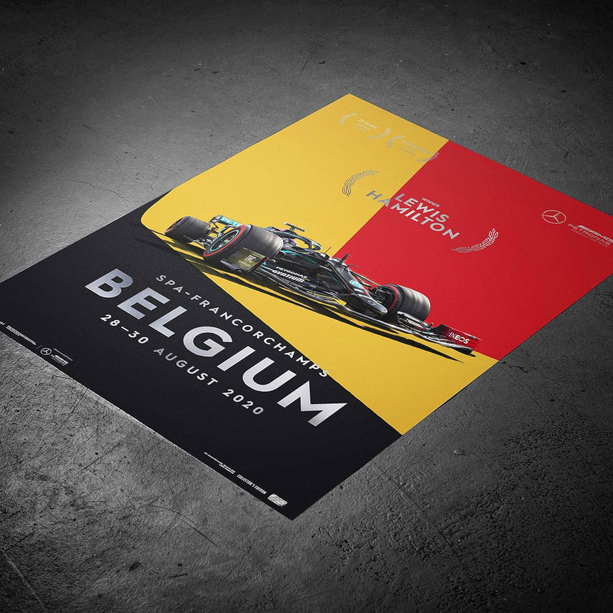 Mercedes-AMG Petronas F1 Team Belgium 2020 Lewis Hamilton Collector’s Print Poster