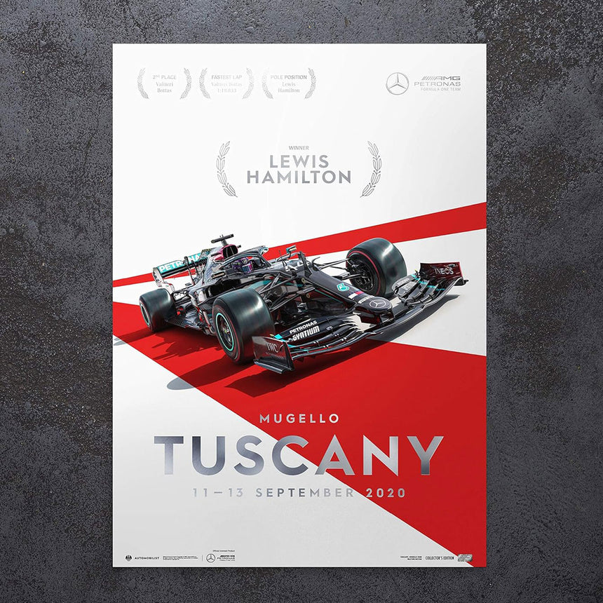 Mercedes-AMG Petronas F1 Team Tuscany 2020 Lewis Hamilton Collector’s Print Poster