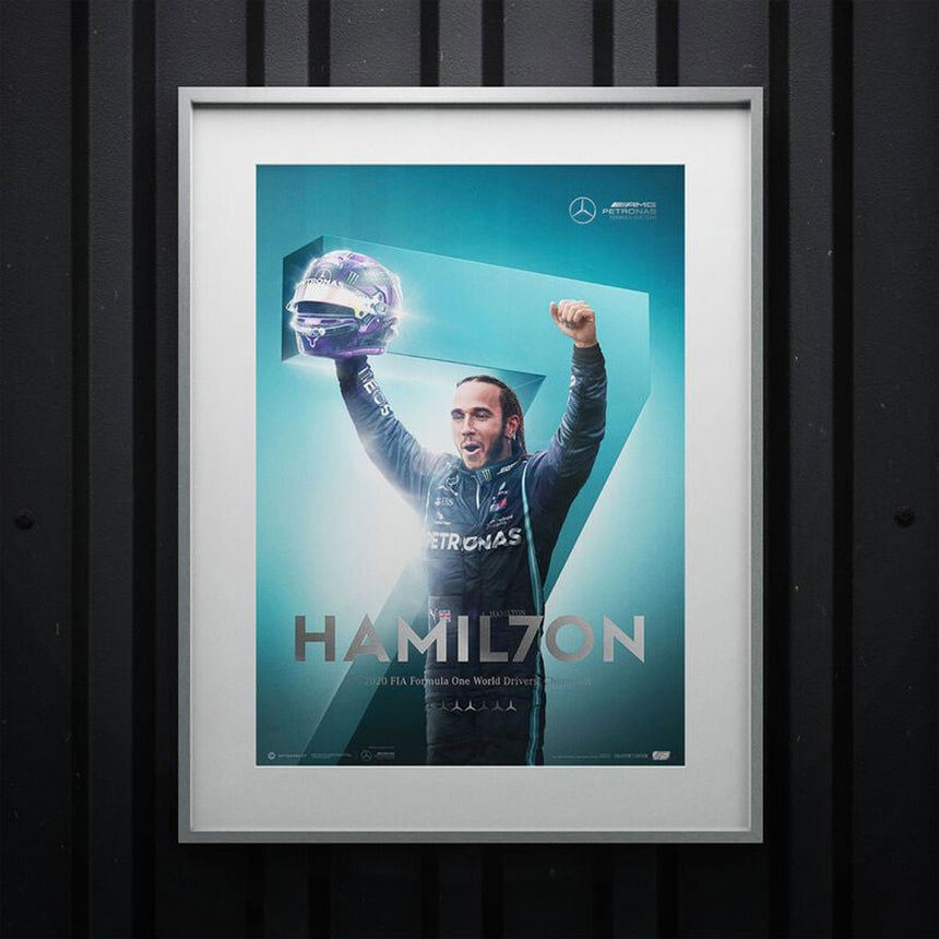 Mercedes-AMG Petronas F1 Team HAMIL7ON World Drivers Champion 7th Title Print Poster