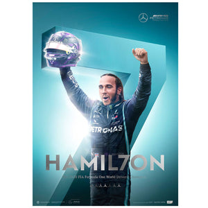Mercedes-AMG Petronas F1 Team HAMIL7ON World Drivers Champion 7th Title Print Poster