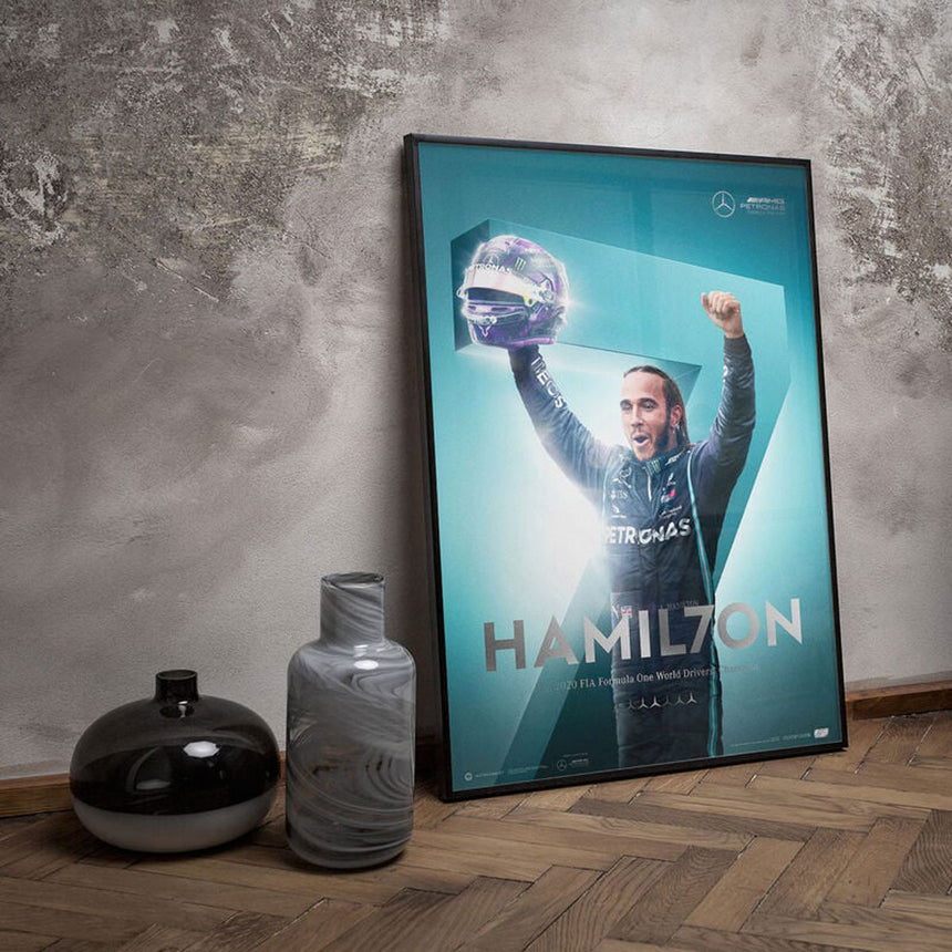 Mercedes-AMG Petronas F1 Team HAMIL7ON World Drivers Champion 7th Title Print Poster