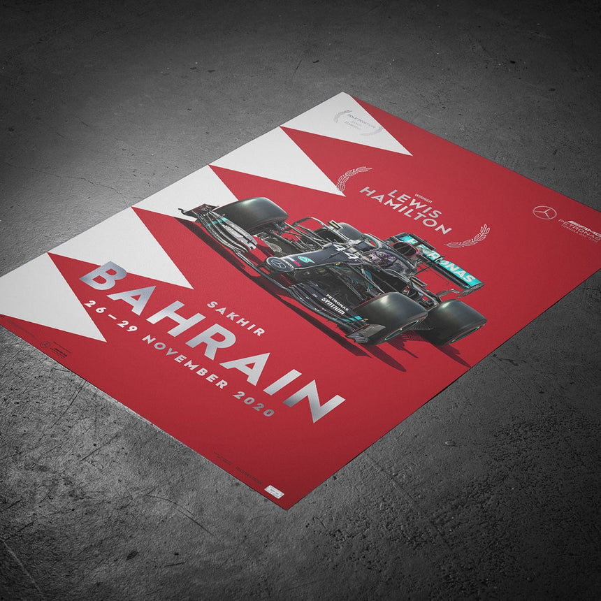 Mercedes-AMG Petronas F1 Team Bahrain 2020 Lewis Hamilton Print Poster