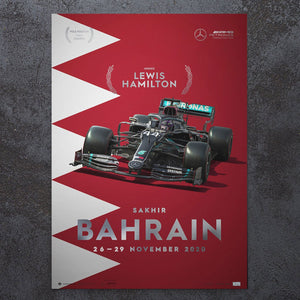 Mercedes-AMG Petronas F1 Team Bahrain 2020 Lewis Hamilton Print Poster