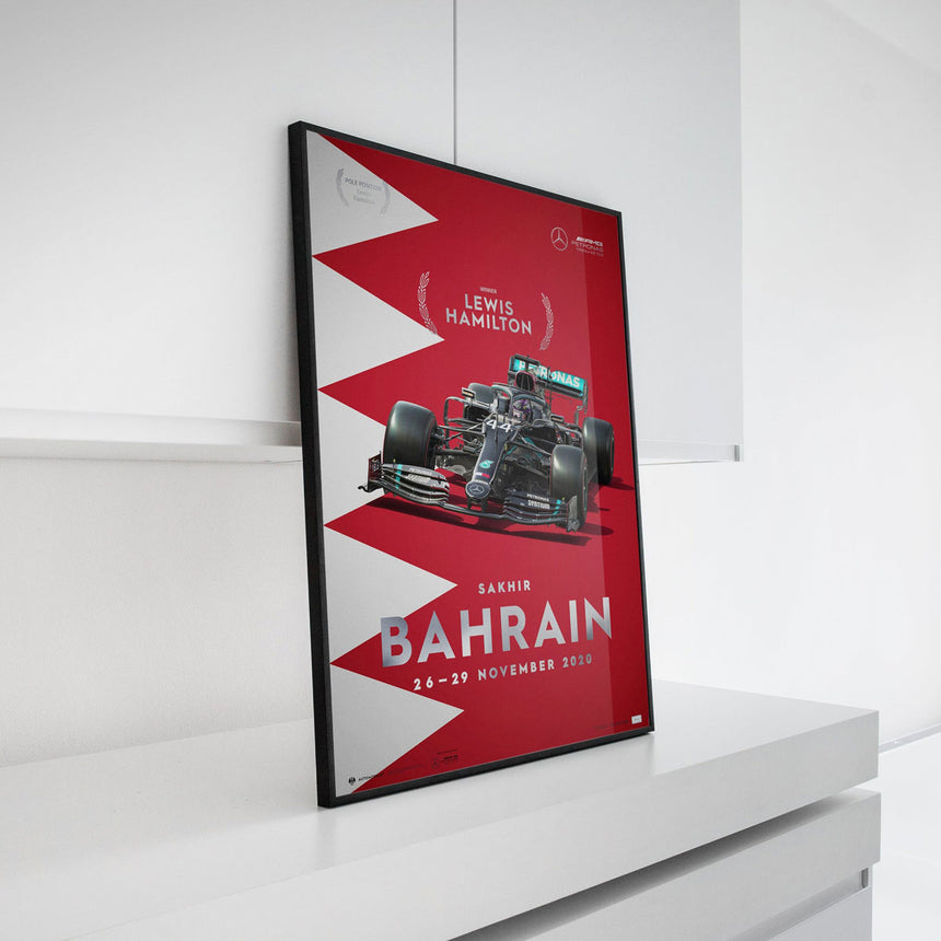 Mercedes-AMG Petronas F1 Team Bahrain 2020 Lewis Hamilton Print Poster