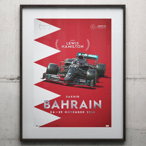 Mercedes-AMG Petronas F1 Team Bahrain 2020 Lewis Hamilton Print Poster
