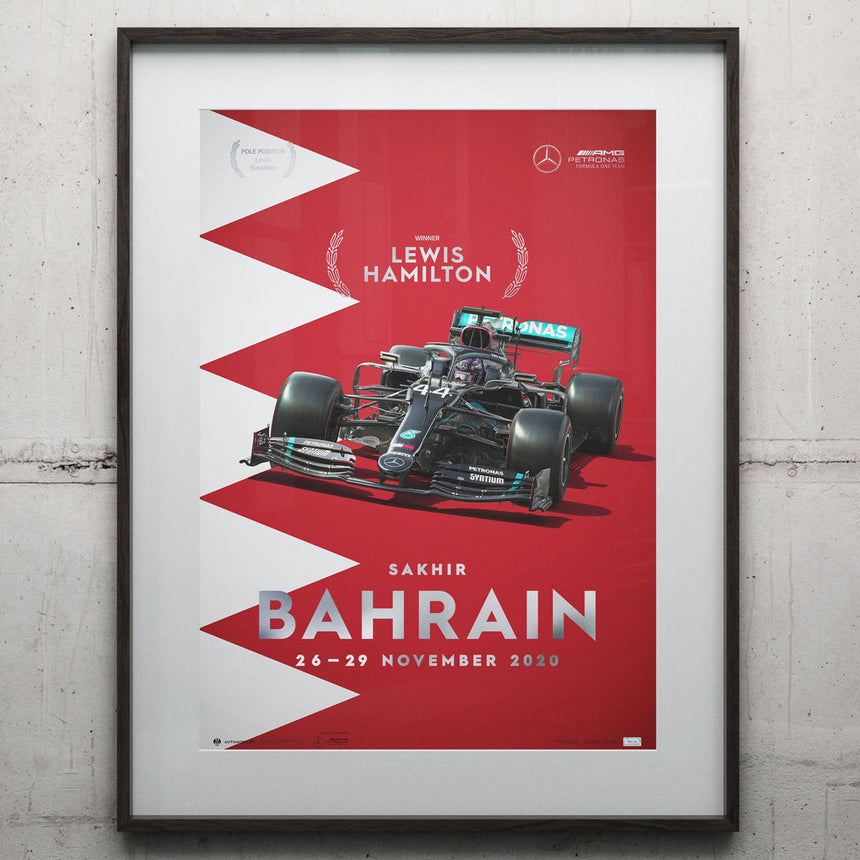 Mercedes-AMG Petronas F1 Team Bahrain 2020 Lewis Hamilton Print Poster